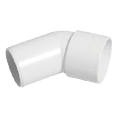50mm PVC Wastewater  45/135° Spigot Bend - White
