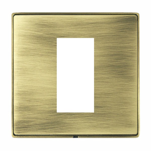 Hamilton Linea-Duo CFX Antique Brass Frame/Antique Brass Plate 1 Module EuroFix 25x50mm Aperture Plate with Grid