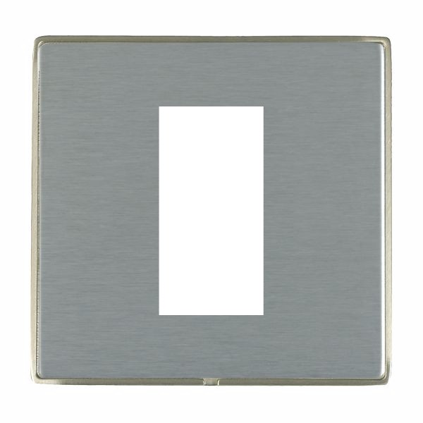 Hamilton Linea-Duo CFX Satin Nickel Frame/Satin Steel Plate 1 Module EuroFix 25x50mm Aperture Plate with Grid