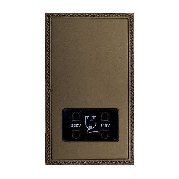 Hamilton Linea-Georgian CFX Richmond Bronze Frame/Richmond Bronze Plate Dual Voltage Shaver Socket with Black Insert