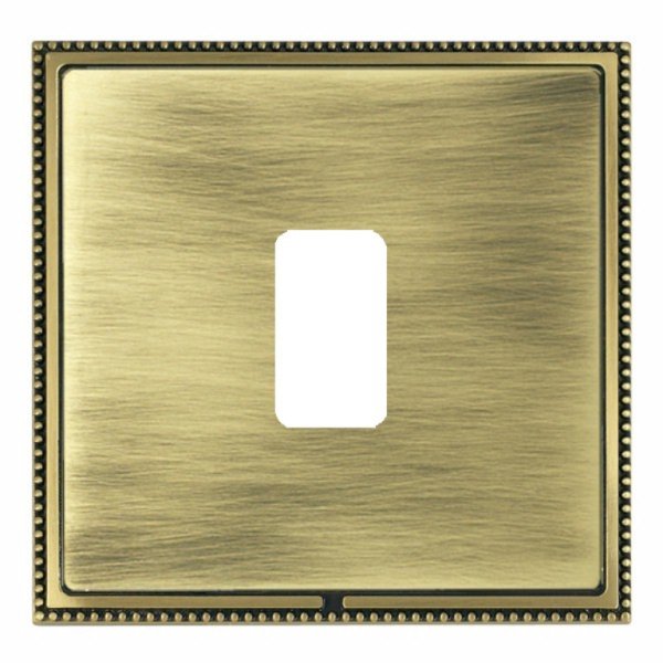 Hamilton LPX1GPAB-AB Linea-Perlina CFX Antique Brass Frame/Antique Brass Plate 1 Gang Grid Fix Aperture Plate with Grid