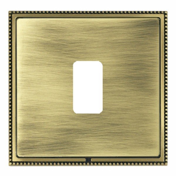 Hamilton LPX1GPAB-AB Linea-Perlina CFX Antique Brass Frame/Antique Brass Plate 1 Gang Grid Fix Aperture Plate with Grid