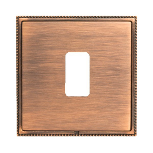 Hamilton LPX1GPCB-CB Linea-Perlina CFX Copper Bronze Frame/Copper Bronze Plate 1 Gang Grid Fix Aperture Plate with Grid