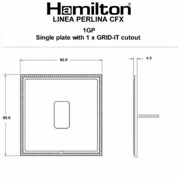 Hamilton LPX1GPHB-HB Linea-Perlina CFX Connaught Bronze Frame/Connaught Bronze Plate 1 Gang Grid Fix Aperture Plate with Grid