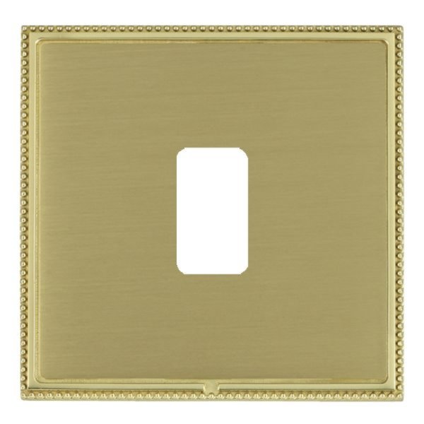 Hamilton LPX1GPPB-SB Linea-Perlina CFX Polished Brass Frame/Satin Brass Plate 1 Gang Grid Fix Aperture Plate with Grid