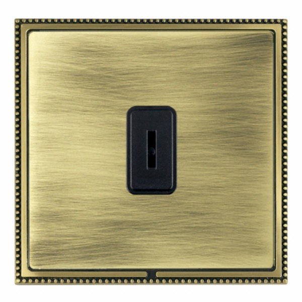 Hamilton LPXK21AB-ABB Linea-Perlina CFX Antique Brass Frame/Antique Brass Plate 20AX 2 Way Key Switch with Black Insert and Black Surround