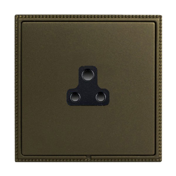 Hamilton LPXUS2RB-RBB Linea-Perlina CFX Richmond Bronze Frame/Richmond Bronze Plate 1 Gang 2A Unswitched Socket with Black Insert