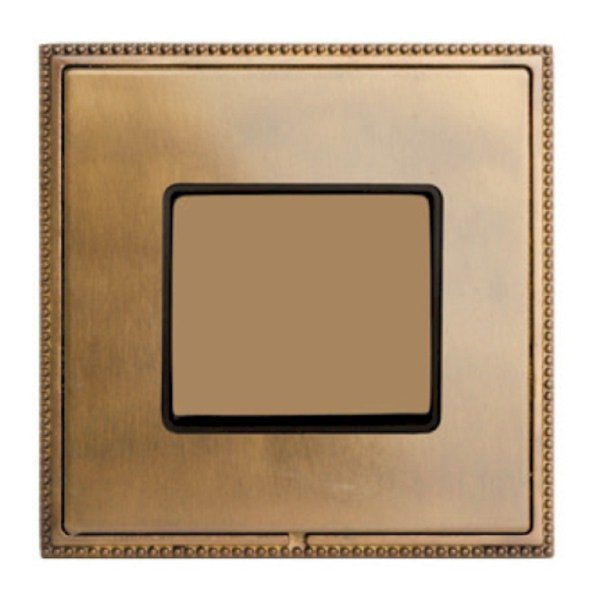 Hamilton LPXWRRTHB-HBB Linea-Perlina CFX Connaught Bronze Frame/Connaught Bronze Plate 1 Gang 10AX Wide Push To Make/Break Retractive Switch with Connaught Bronze Rocker and Black Surround