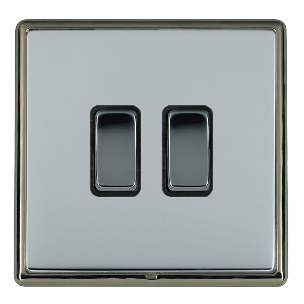 Hamln LRXR222BK-BSB Rocker Switch 2G 20A