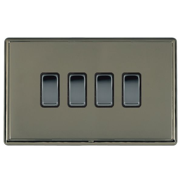 Hamln LRXR242BK-BKB Rocker Switch 4G 20A