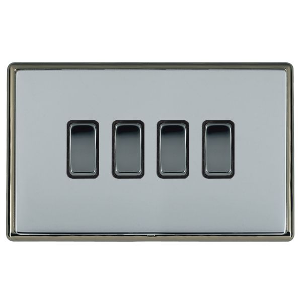 Hamln LRXR24BK-BSB Rocker Switch 4G 10A