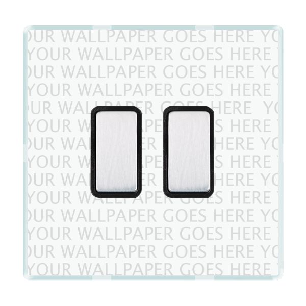 Hamilton Perception CFX Clear 2 Gang 250W/210VA Multi-Way Touch Master Dimmer with Satin Chrome Inserts and Black Surround