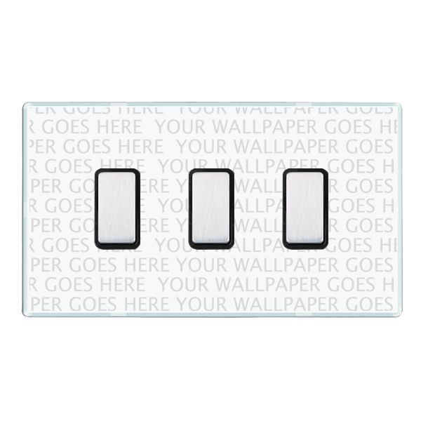 Hamilton PC3XTMSC-B Perception CFX Clear 3 Gang 250W/210VA Multi-Way Touch Master Dimmer with Satin Chrome Inserts and Black Surround