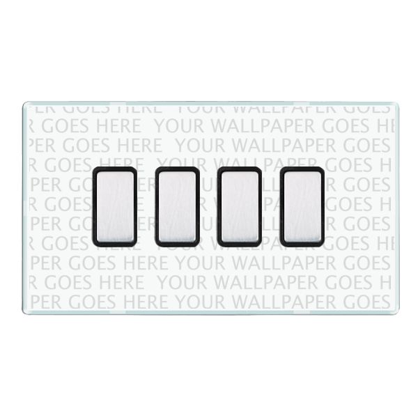 Hamilton PC4XTMSC-B Perception CFX Clear 4 Gang 250W/210VA Multi-Way Touch Master Dimmer with Satin Chrome Inserts and Black Surround