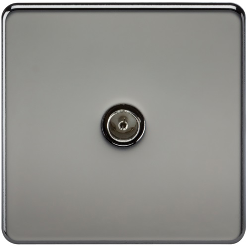 Screwless 1G TV Outlet (Non-Isolated) - Black Nickel
