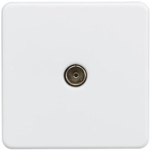 Screwless 1G TV outlet (non-isolated) - Matt white