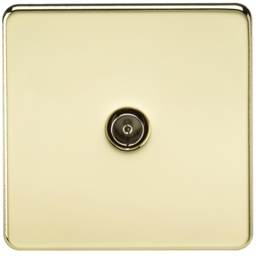 Screwless 1G TV Outlet (Non-Isolated) - Polished Brass