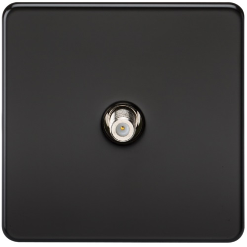 Screwless 1G SAT TV Outlet (Non-Isolated) - Matt Black