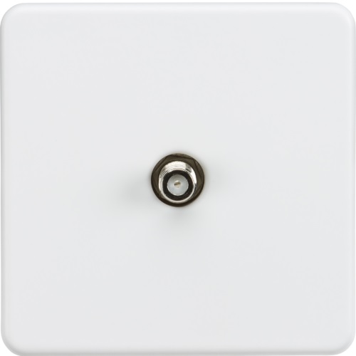 Screwless 1G SAT TV outlet (non-isolated) - Matt white