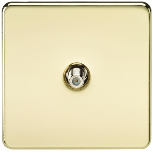 Screwless 1G SAT TV Outlet (Non-Isolated) - Polished Brass