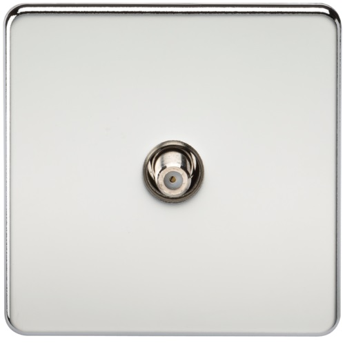 Screwless 1G SAT TV Outlet (Non-Isolated) - Polished Chrome