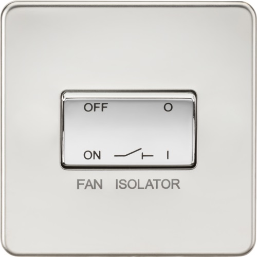 Screwless 10AX 3 Pole Fan Isolator Switch - Polished Chrome