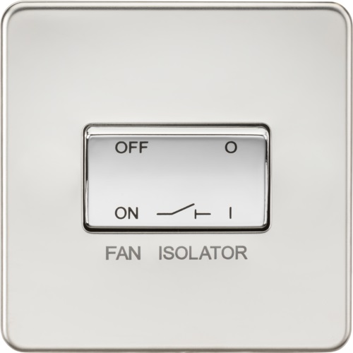 Screwless 10AX 3 Pole Fan Isolator Switch - Polished Chrome