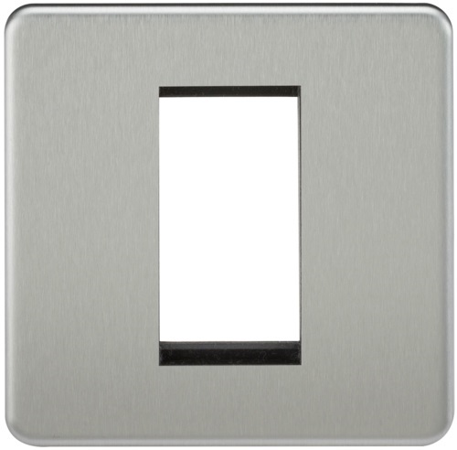 Screwless 1G Modular Faceplate - Brushed Chrome