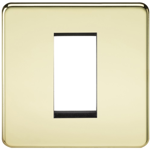 Screwless 4G Modular Faceplate - Polished Brass