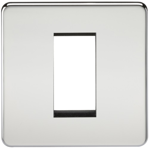 Screwless 1G Modular Faceplate - Polished Chrome