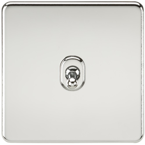 Screwless 10AX 1G 2-Way Toggle Switch - Polished Chrome