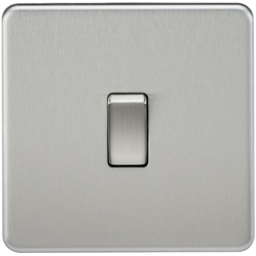 Screwless 10AX 1G 2-Way Switch - Brushed Chrome