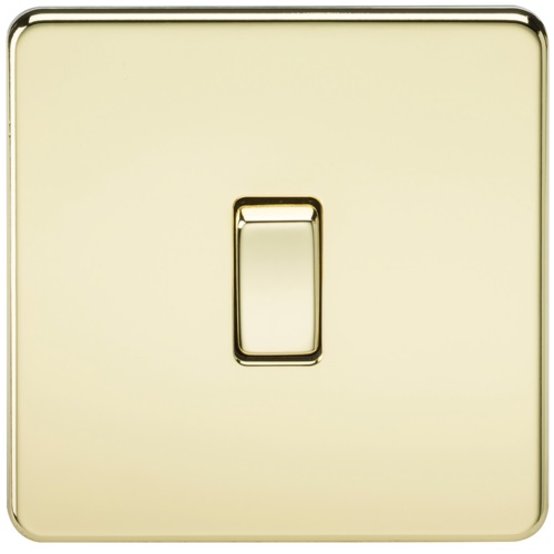 Screwless 10AX 1G 2-Way Switch - Polished Brass