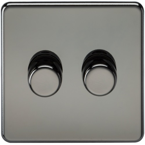 Screwless 2G 2-way 10-200W (5-150W LED) trailing edge dimmer - Black Nickel