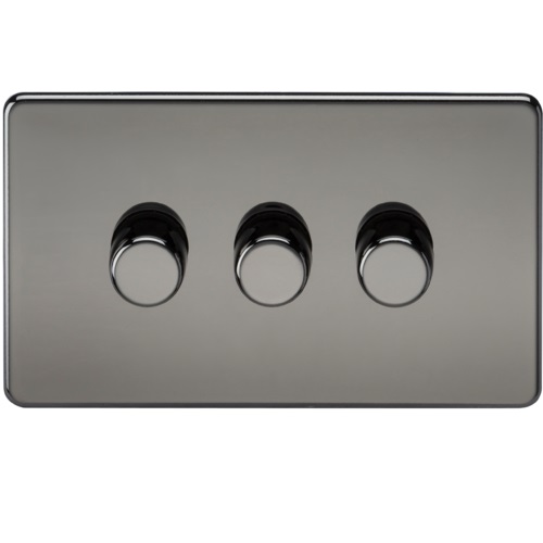 Screwless 3G 2-way 10-200W (5-150W LED) trailing edge dimmer - Black Nickel