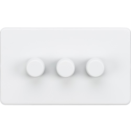 K/Bridge Screwless 3G 2-way 10-200W (5-150W LED) trailing edge dimmer - Matt White