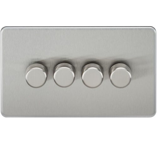 Knightsbridge Screwless 4G 2W trailing edge dimmer [Brushed Chrome]