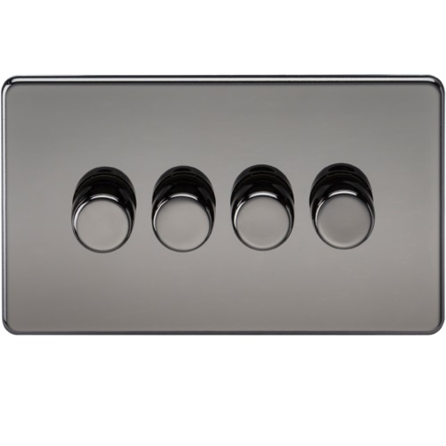 Screwless 4G 2-way 10-200W (5-150W LED) trailing edge dimmer - Black Nickel