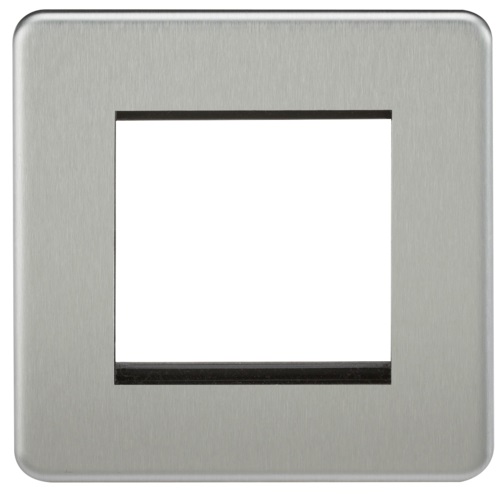 Knightsbridge Screwless 2G modular faceplate - Brushed Chrome