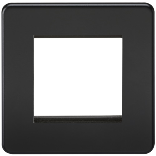 Screwless 2G Modular Faceplate - Matt Black