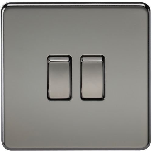 Screwless 10AX 2G 2-Way Switch - Black Nickel