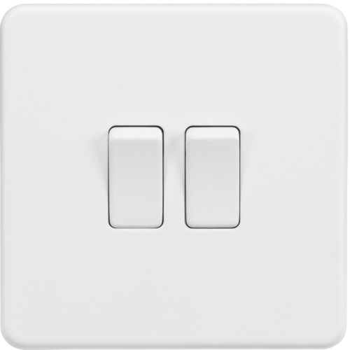 Screwless 10AX 2G 2-Way Switch - Matt White