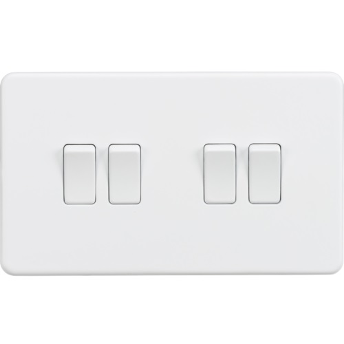 Screwless 10AX 4G 2-Way Switch - Matt White
