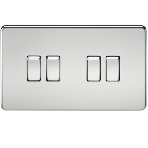 Screwless 10AX 4G 2-Way Switch - Polished Chrome