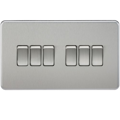 Screwless 10AX 6G 2-way Switch - Brushed Chrome