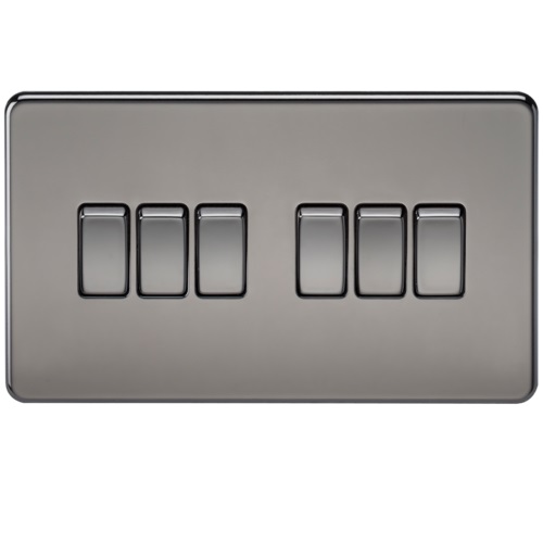 Screwless 10AX 6G 2-way Switch [Black Nickel]