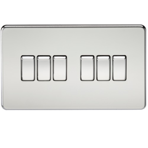 Screwless 10AX 6G 2-Way Switch - Polished Chrome