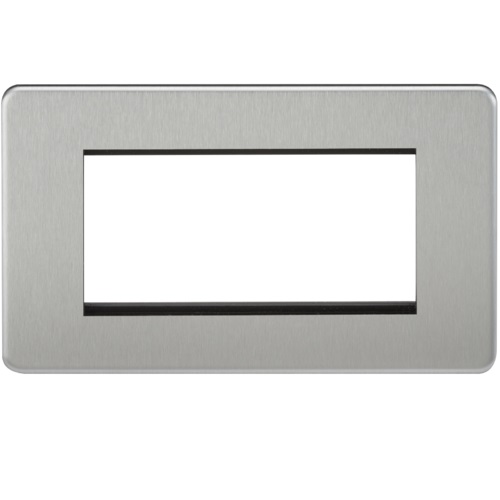 Screwless 4G Modular Faceplate - Brushed Chrome