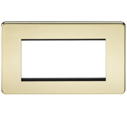 Screwless 4G Modular Faceplate - Polished Brass