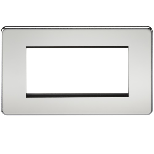 Screwless 4G Modular Faceplate - Polished Chrome